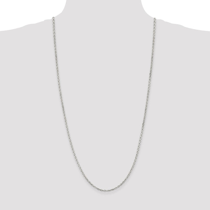 Buy Stylish Sterling Silver 2.75mm Beveled Oval Link Cable Chain - Affordable Price!-4