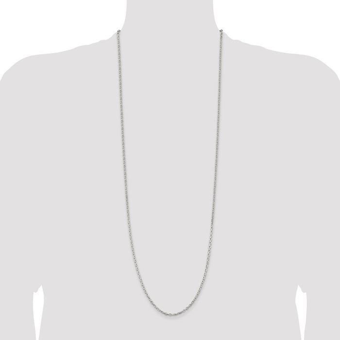 Buy Stylish 2.75mm Sterling Silver Beveled Oval Link Chain - Luxury Value!-4