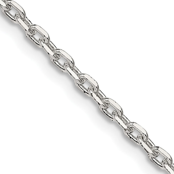 Buy Stylish 2.75mm Beveled Oval Cable Link Chain in High-Quality Sterling Silver-1
