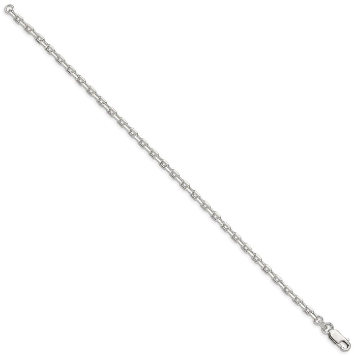 Buy Stylish 3.25mm Sterling Silver Beveled Oval Link Cable Chain - Luxury Value-2