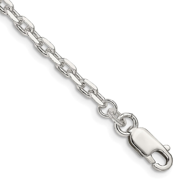 Buy Stylish 3.25mm Sterling Silver Beveled Oval Link Cable Chain - Luxury Value-1