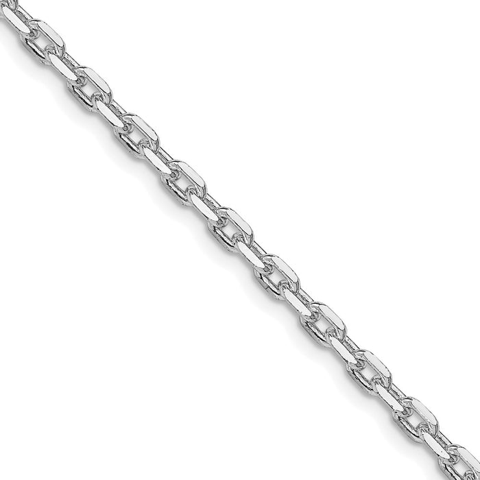 Buy Stylish Rhodium-Plated Sterling Silver 3.25mm Beveled Oval Chain-1