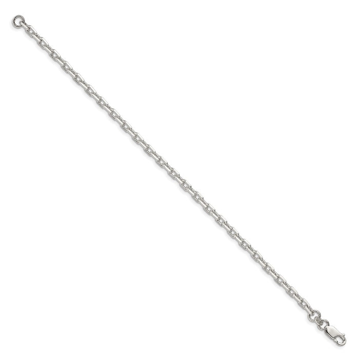 Exclusive Sterling Silver 3.95mm Beveled Oval Link Cable Chain - Stylish Value-2