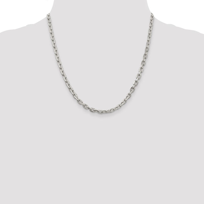Exclusive 4.9mm Sterling Silver Beveled Oval Link Chain - Affordable Luxury-4