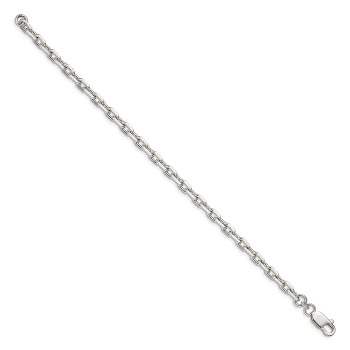 Exclusive Sterling Silver 4.9mm Beveled Oval Link Cable Chain - Stylish Value!-2