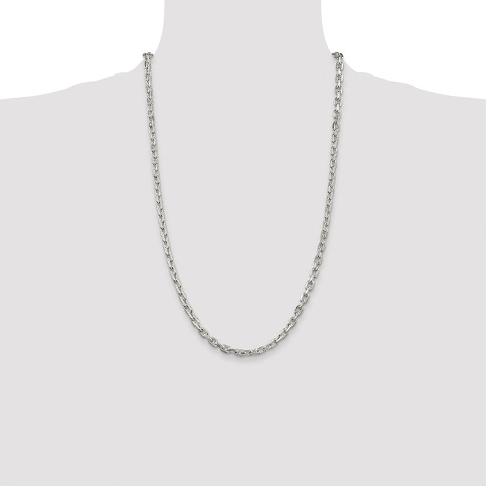 High-Quality Rhodium-Plated Sterling Silver 4.9mm Chain - Stylish Value!-4