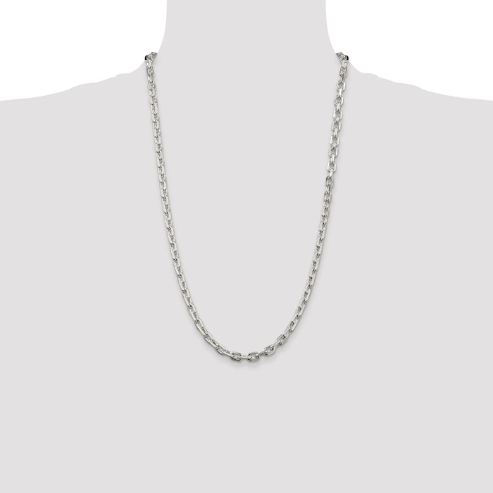 Exclusive Sterling Silver 5.4mm Beveled Oval Link Cable Chain | Stylish Value-4
