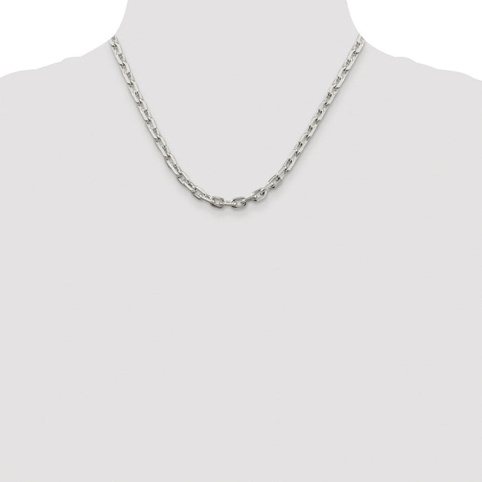 Buy Luxury Rhodium-Plated Sterling Silver 5.4mm Oval Cable Chain Online-4