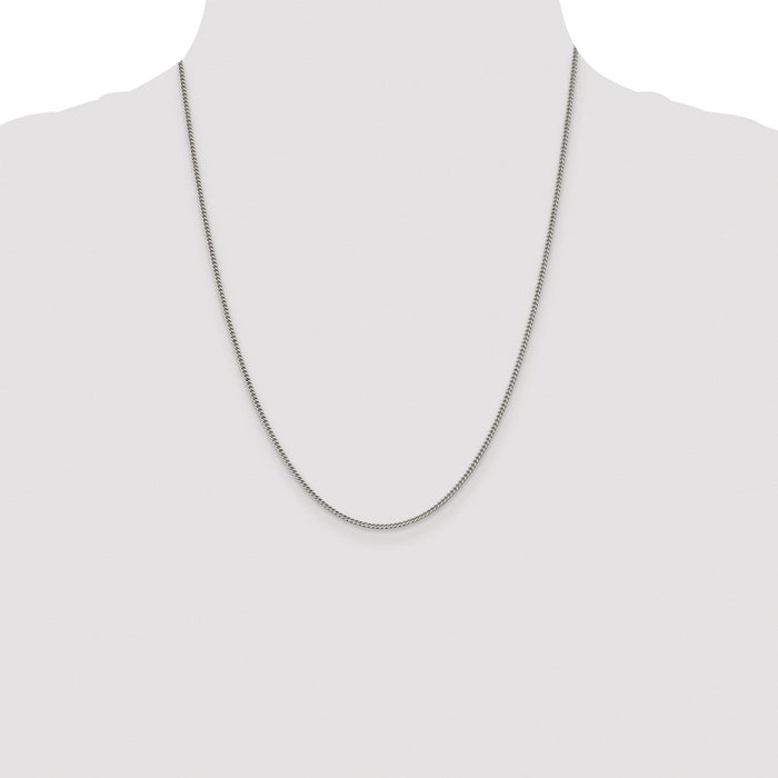 Buy Stylish Rhodium-Plated Sterling Silver Curb Chain 1.75mm - Affordable Luxury-4