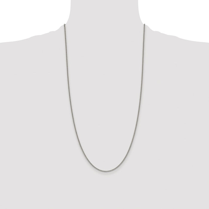 Buy Stylish Rhodium-Plated Sterling Silver Curb Chain 1.75mm - Affordable Quality-4