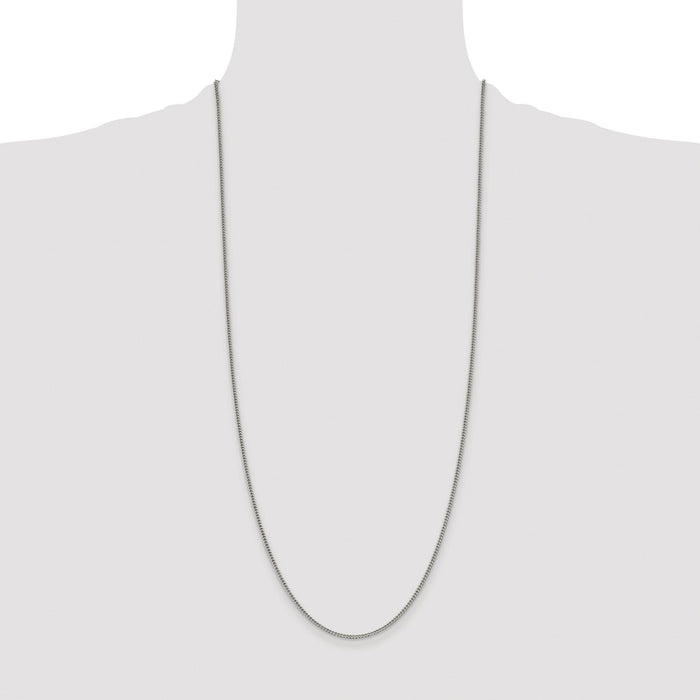 Buy Stylish Rhodium-Plated Sterling Silver 1.75mm Curb Chain - Affordable Elegance-4