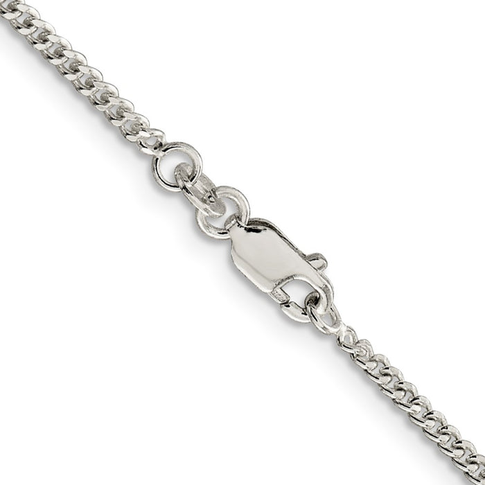 Exclusive Rhodium-Plated 2mm Sterling Silver Curb Chain - Stylish Value Jewelry-3