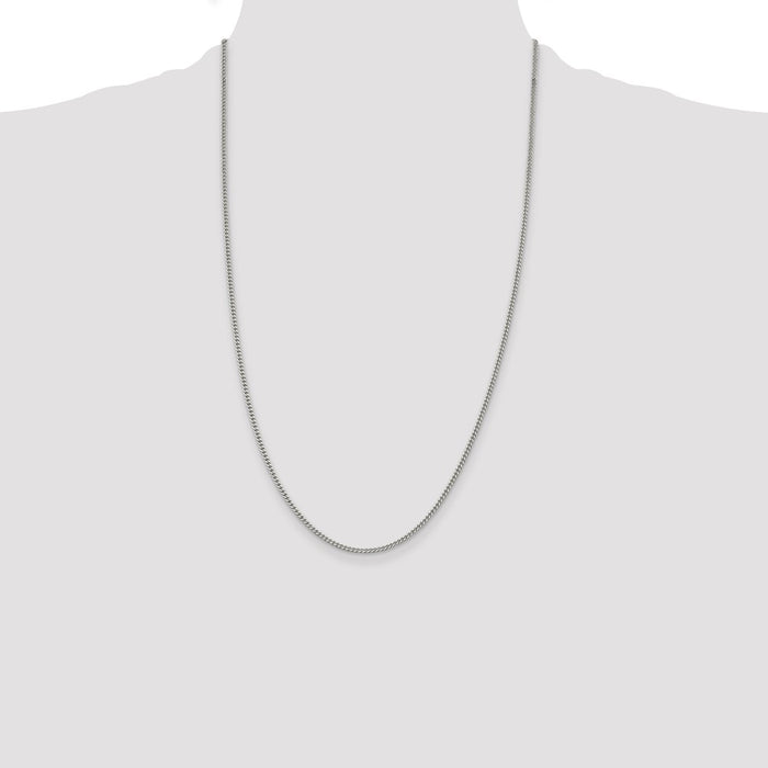 Exclusive 2mm Rhodium-Plated Sterling Silver Curb Chain | Affordable Luxury-4