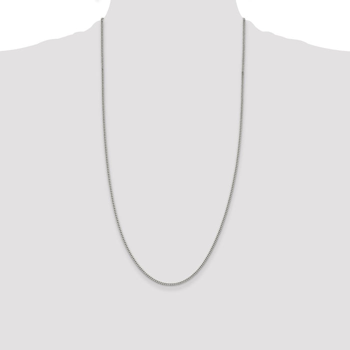 Buy Stylish Rhodium-Plated 2mm Sterling Silver Curb Chain - Affordable Luxury!-4