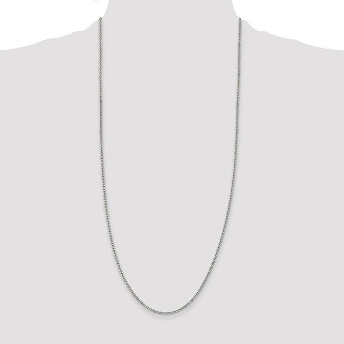 Buy Stylish 2mm Rhodium-Plated Sterling Silver Curb Chain - Affordable Elegance-4