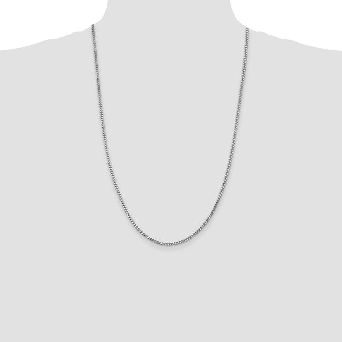 Buy Stylish 3mm Rhodium-Plated Sterling Silver Curb Chain - Luxury Quality-4