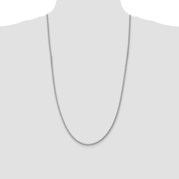Order Stylish 3mm Rhodium-Plated Sterling Silver Curb Chain - Affordable Luxury-4
