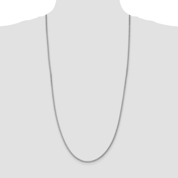 High-Quality 3mm Rhodium-Plated Sterling Silver Curb Chain | Stylish Value-4