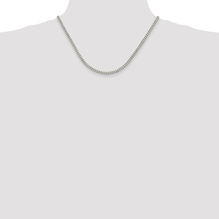 High-quality 3.5mm Sterling Silver Curb Chain - Stylish & Affordable Price-4