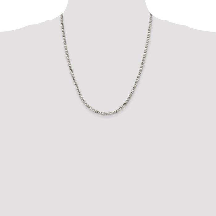 High-Quality 3.5mm Sterling Silver Curb Chain - Stylish Design at Affordable Price-4