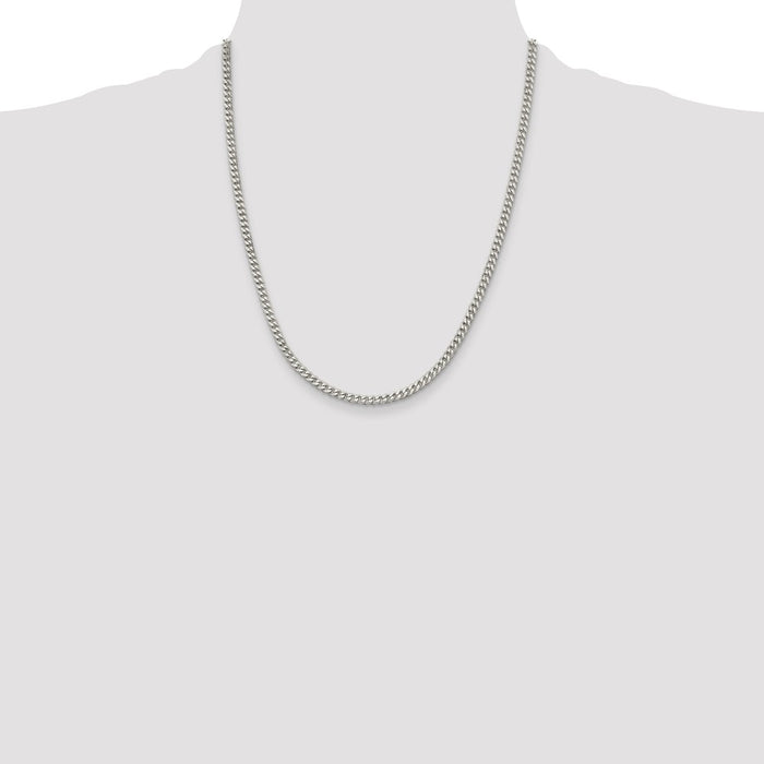 Buy Stylish Rhodium-Plated Sterling Silver 3.5mm Curb Chain - Luxury Value-4