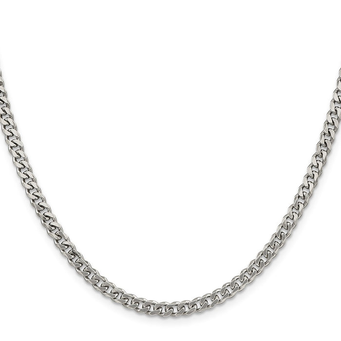 Buy Stylish Rhodium-Plated Sterling Silver 4.5mm Curb Chain | Luxury Value-2