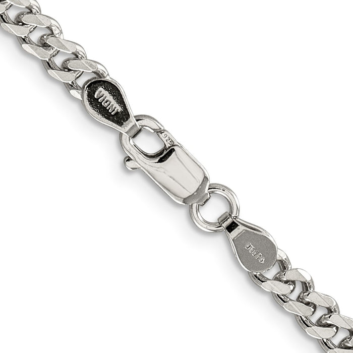 Exclusive Rhodium-Plated Sterling Silver 4.5mm Curb Chain - Stylish Value!-3