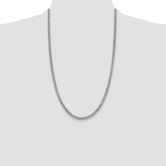 Buy Stylish Rhodium-Plated Sterling Silver 4.5mm Curb Chain at Affordable Prices-4