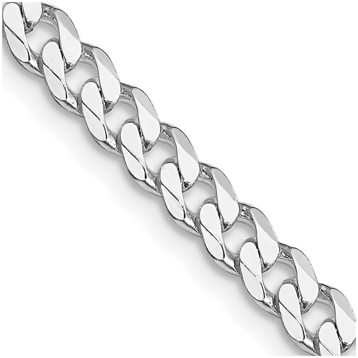 Exclusive Rhodium-Plated Sterling Silver 4.5mm Curb Chain - Stylish Value!-1
