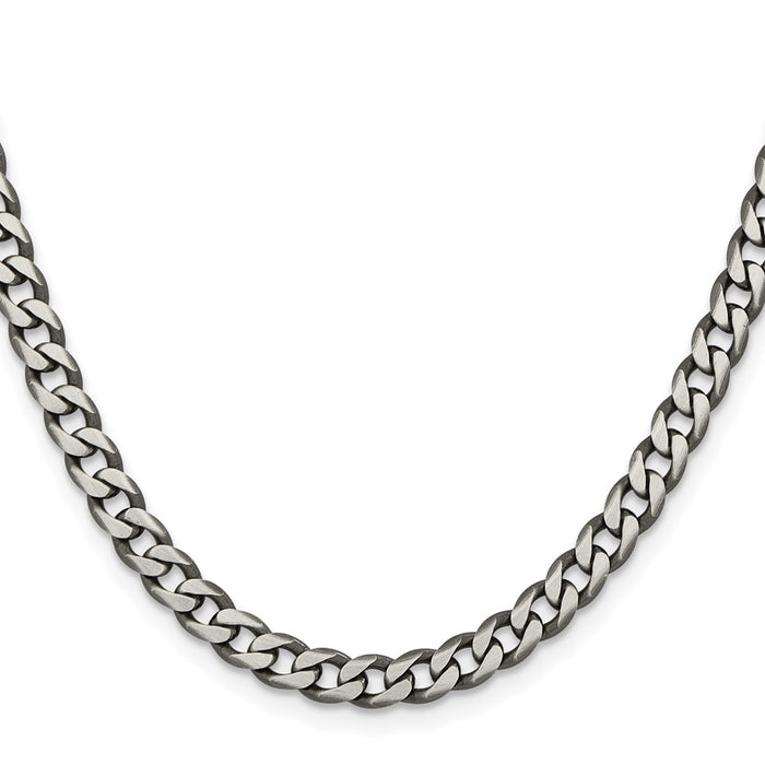 High-Quality 6.0mm Antiqued Sterling Silver Curb Chain - Stylish Value!-2