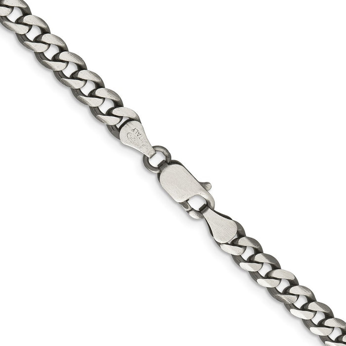 Buy Stylish Antiqued Sterling Silver 6mm Curb Chain - Affordable Luxury-3