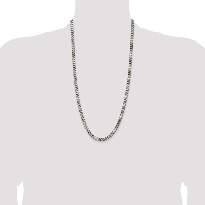 Buy Stylish Antiqued Sterling Silver 6mm Curb Chain - Affordable Luxury-4