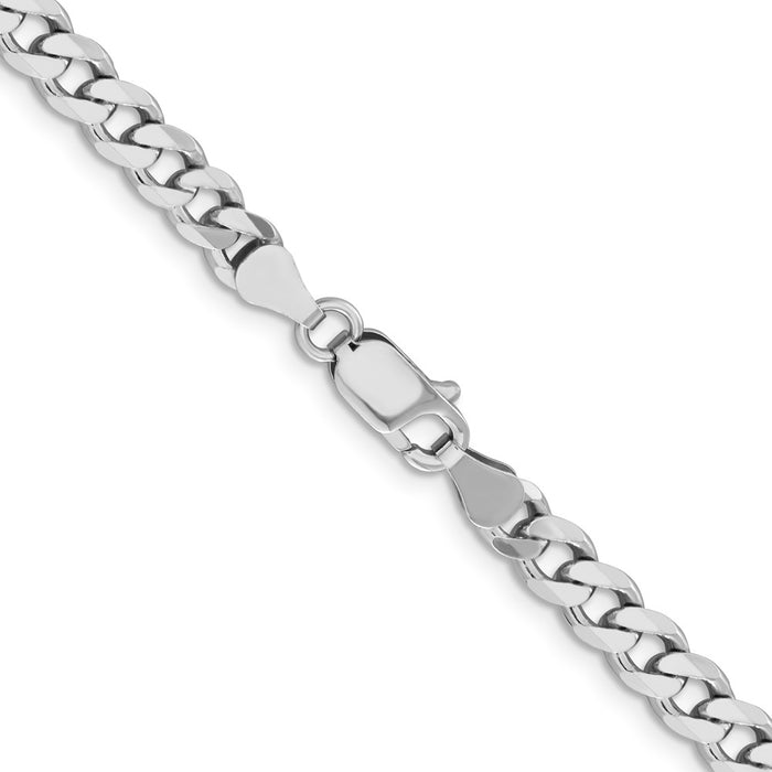 High-quality Rhodium-Plated Sterling Silver 5.7mm Curb Chain - Stylish Value!-3
