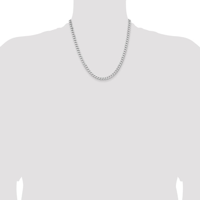 Buy Stylish Rhodium-Plated Sterling Silver 5.7mm Curb Chain - Affordable Luxury-4