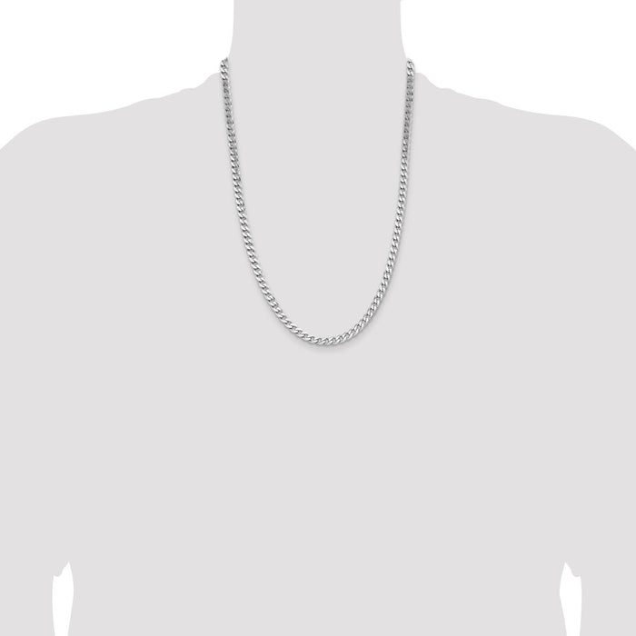 High-Quality Rhodium-Plated Sterling Silver 5.7mm Curb Chain - Stylish Value!-4