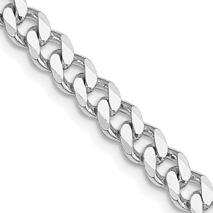 High-Quality Rhodium-Plated Sterling Silver 5.7mm Curb Chain - Stylish Value!-1