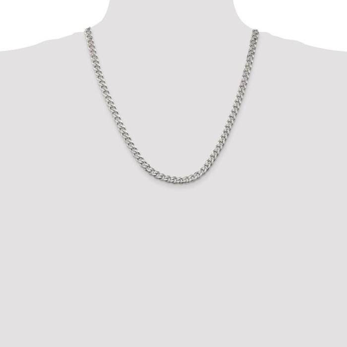 High-Quality 6.5mm Sterling Silver Curb Chain - Stylish & Affordable Accessory-4