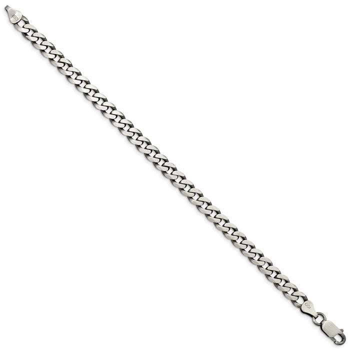 Buy Stylish Antiqued Sterling Silver 6.5mm Curb Chain - Affordable Luxury!-2