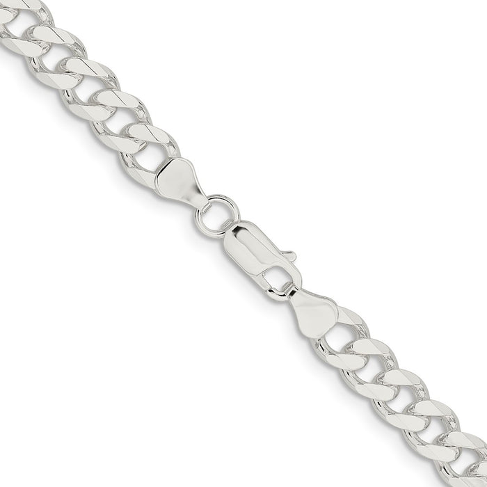 High-Quality 7.5mm Sterling Silver Curb Chain - Stylish & Affordable Value!-3