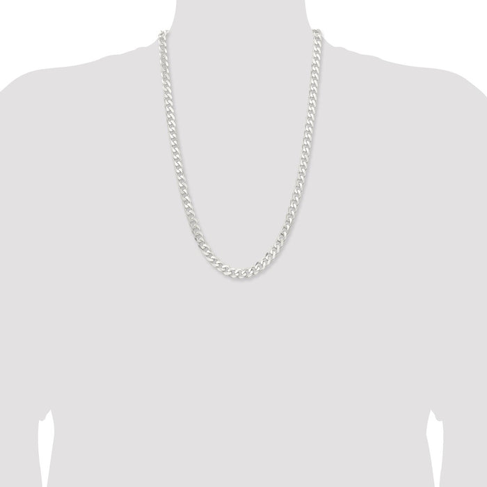 Buy 7.5mm Sterling Silver Curb Chain - Stylish & Affordable Jewelry Option-4