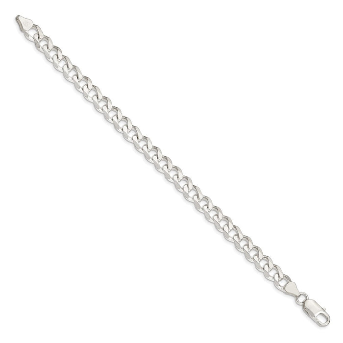 High-Quality 7.5mm Sterling Silver Curb Chain - Stylish & Affordable Option-2