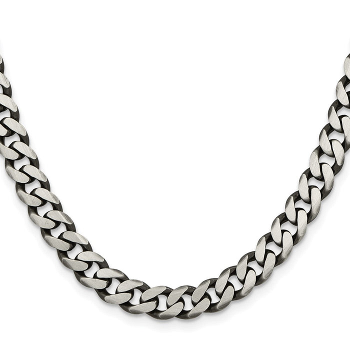 Buy Stylish Antiqued Sterling Silver 7.5mm Curb Chain - Affordable Elegance-2