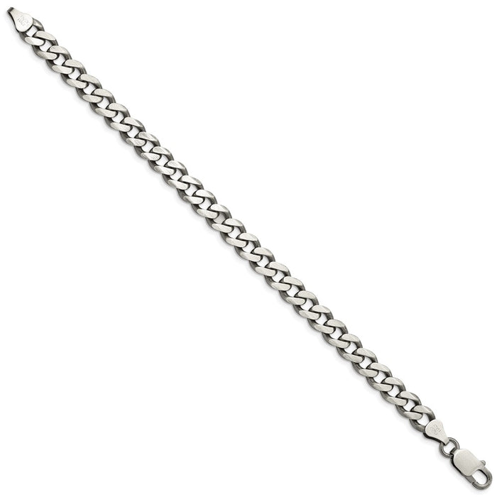 Buy Exclusive Antiqued Sterling Silver 7.5mm Curb Chain | Affordable Luxury-2