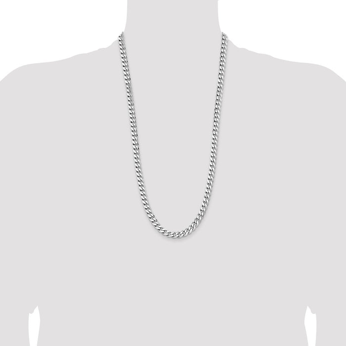 Exclusive Rhodium-Plated Sterling Silver Curb Chain 7.5mm - Stylish Value-4