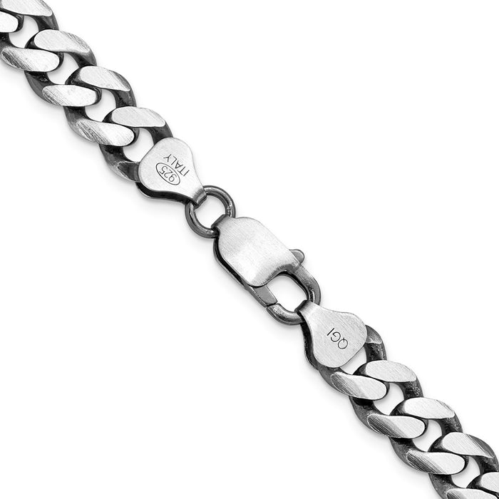 Exclusive Antiqued Sterling Silver 8.3mm Curb Chain - Stylish & Affordable!-3