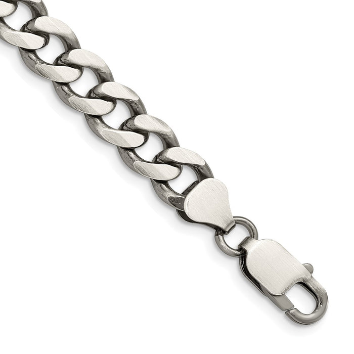 High-Quality Antiqued Sterling Silver 8.3mm Curb Chain - Luxury Value-1