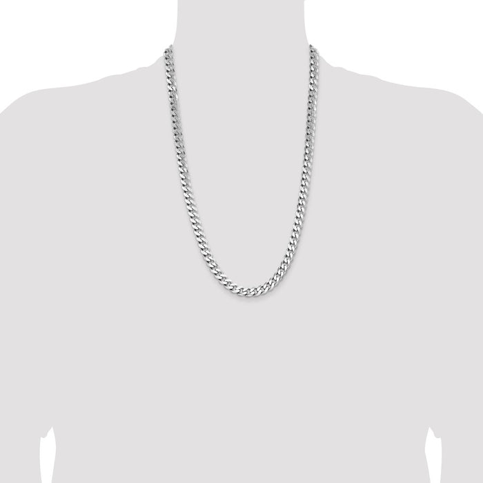 Buy Stylish Rhodium-Plated Sterling Silver Curb Chain - 8.3mm, Affordable Value-4