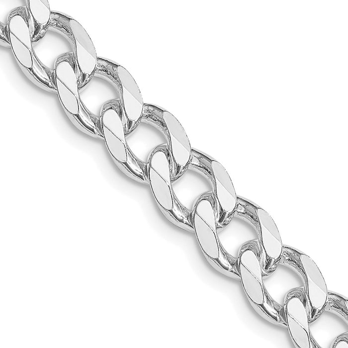 High-Quality Rhodium-Plated Sterling Silver 8.3mm Curb Chain - Stylish Value-1