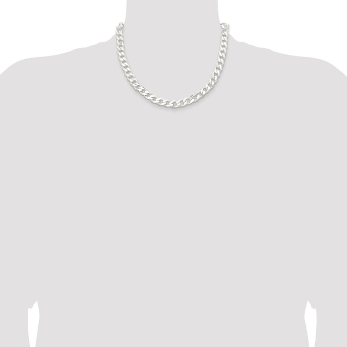 High-Quality 9.3mm Sterling Silver Curb Chain - Stylish & Affordable Option-4