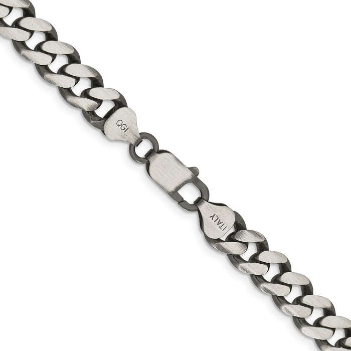 Buy Stylish Antiqued Sterling Silver Curb Chain - 9.3mm, Great Value!-3